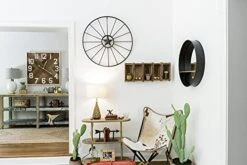 Creative Co-Op Metal & Wood Wall Mirror With Shelf, 24", Black -Songmics Furniture Shop 41nM1G1WMlL