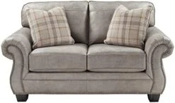 Signature Design By Ashley Olsberg Faux Leather Loveseat With Nailhead Trim And 2 Accent Pillows, Gray & Olsberg Faux Leather Ottoman With Nailhead Trim, Gray 16 Signature Design By Ashley Olsberg Faux Leather Loveseat With Nailhead Trim And 2 Accent Pillows, Gray & Olsberg Faux Leather Ottoman With Nailhead Trim, Gray -Songmics Furniture Shop 41nMeTmY6L. AC