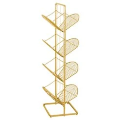 AARTEX Cabinet Shelf, Iron Folding Bookshelf Living Room Study Storage Rack Office Newspaper Magazine Storage Rack