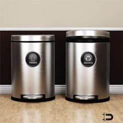 Recycle And Trash Logo Symbol - Elegant Golden Look For Trash Cans, Containers, And Walls - Laminated Vinyl Decal (Small - 5.5in X 5.5in, Silver Grey - Magnetic) 5 Recycle And Trash Logo Symbol - Elegant Golden Look For Trash Cans, Containers, And Walls - Laminated Vinyl Decal (Small - 5.5in X 5.5in, Silver Grey - Magnetic) -Songmics Furniture Shop 41nRTyZnTML