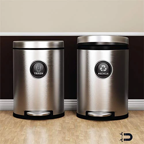 Recycle And Trash Logo Symbol - Elegant Golden Look For Trash Cans, Containers, And Walls - Laminated Vinyl Decal (Small - 5.5in X 5.5in, Silver Grey - Magnetic) 3 Recycle And Trash Logo Symbol - Elegant Golden Look For Trash Cans, Containers, And Walls - Laminated Vinyl Decal (Small - 5.5in X 5.5in, Silver Grey - Magnetic) - Image 3