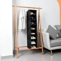 Berdeng Hanging Shoe Organizer For Closet With Side Mesh Pockets,Hat Racks For Baseball Caps,Shoe And Hat Holder & Storage,8-Shelf,Black,1 Pack 15 Berdeng Hanging Shoe Organizer For Closet With Side Mesh Pockets,Hat Racks For Baseball Caps,Shoe And Hat Holder & Storage,8-Shelf,Black,1 Pack -Songmics Furniture Shop 41nSsVI85sL
