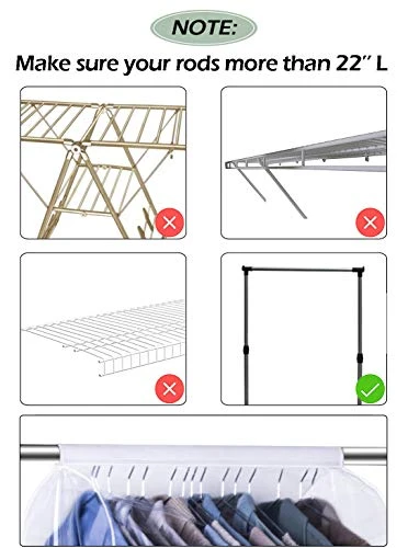 KEETDY 43" Hanging Garment Bags For Closet Storage Large Clear Window Hanging Clothes Storage Garment Rack Cover Coat Protector For Suit, Wardrobe, Bottom Enclosed 5 KEETDY 43" Hanging Garment Bags For Closet Storage Large Clear Window Hanging Clothes Storage Garment Rack Cover Coat Protector For Suit, Wardrobe, Bottom Enclosed - Image 5