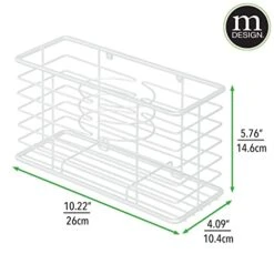 MDesign Steel Wall Mount Hair Dryer Storage Organizer - Hair Styling Tool Basket For Bathroom And Bedroom - Holds Hair Dryer, Flat Iron, Curling Wand, Hair Straightener - Linelle Collection - White 14 MDesign Steel Wall Mount Hair Dryer Storage Organizer - Hair Styling Tool Basket For Bathroom And Bedroom - Holds Hair Dryer, Flat Iron, Curling Wand, Hair Straightener - Linelle Collection - White -Songmics Furniture Shop 41nWcDNkaNL