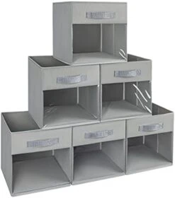 DIMJ Cube Storage Bins, 3 Packs Clear Window Fabric Storage Bin Organizer For Closet Shelves Home Storage Cubes Organizer With Handles -Songmics Furniture Shop 41nWgdvIDGL. AC