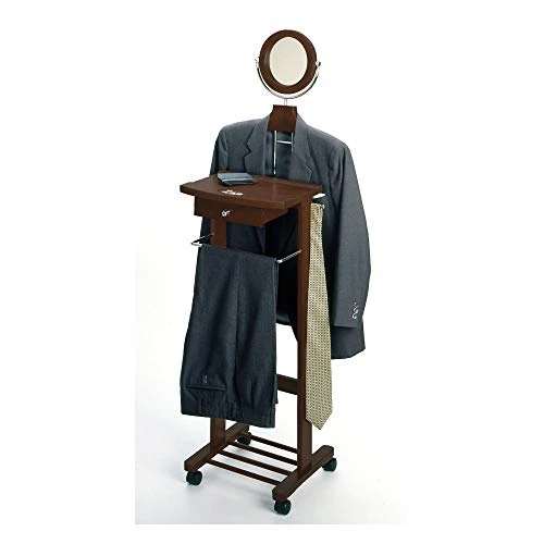 Contemporary Home Living 57.25” Antique Walnut Brown Wooden Vanity Dresser Valet Stand 2 Contemporary Home Living 57.25” Antique Walnut Brown Wooden Vanity Dresser Valet Stand - Image 2