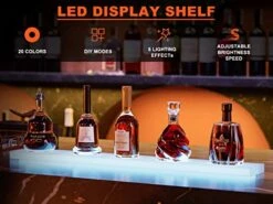 Oarlike LED Liquor Bottle Display Shelf 32 Inch Acrylic Lighted Bar Shelf With RF Remote Controller For Home Commercial Bar Floating Wall Mounted Display Shelves¡ 10 Oarlike LED Liquor Bottle Display Shelf 32 Inch Acrylic Lighted Bar Shelf With RF Remote Controller For Home Commercial Bar Floating Wall Mounted Display Shelves¡ -Songmics Furniture Shop 41nbtETpyTL