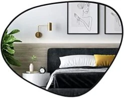 WallBeyond 30.5" H X 19.5" W Asymmetrical Decor Irregular Accent Wall Mirror For Entryway, Hallway, Etc || Shape: Abstract & Unique Cobblestone, Vertical - 342104 -Songmics Furniture Shop 41neH5c eL. AC