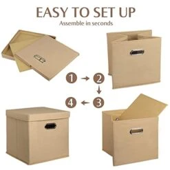 XYXYLY 2 Pack Foldable Cubes Storage Bins With Lids 12.6 * 12.6 * 12.6" Collapsible Fabric Cubbies Storage Baskets For Shelf Closet Organizer Home Bedroom Office Nursery 13 XYXYLY 2 Pack Foldable Cubes Storage Bins With Lids 12.6 * 12.6 * 12.6" Collapsible Fabric Cubbies Storage Baskets For Shelf Closet Organizer Home Bedroom Office Nursery -Songmics Furniture Shop 41njl6B5KML