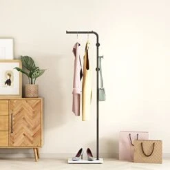 Gold Coat Rack Modern Coat Rack For Entryway Hallway Office Or Bedroom Home Coat Hanger Stand, Coat Hanger Hat Hanger -67''H,BLACK