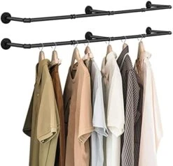 Yawinhe Industrial Pipe Clothes Rack,38in Heavy-Duty Wall Mounted Hanger Rod,Space Saving Wall Mounted Hanger,Multi-Purpose Hanger Rod For Laundry, Living Room And Closet, Black,1 Pack -Songmics Furniture Shop 41nkvlF3gkL. AC