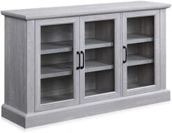 BELLEZE 70 Inch Sideboard Buffet Cabinet, Entertainment Center With Storage, Glass Display Cabinet With Adjustable Shelves Console Table Storage Cabinet For Living Room, Dining Room, Gray Wash -Songmics Furniture Shop 41nkzPyyAL. AC