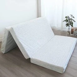 SPRINGSPIRIT Foldable Mattress Full 4-Inch 75“x 54“ With Bamboo Cooling Mattress Topper Protector Cover Trifold For Multi-uses, Portable Floor Sofa Bed Camping Mattress Non-Slip -Songmics Furniture Shop 41nlSVoCcL. AC