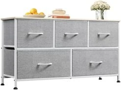 WLIVE Dresser For Bedroom With 5 Drawers, Wide Chest Of Drawers, Fabric Dresser, Storage Organizer Unit With Fabric Bins For Closet, Living Room, Hallway, Nursery, Dark Grey 26 WLIVE Dresser For Bedroom With 5 Drawers, Wide Chest Of Drawers, Fabric Dresser, Storage Organizer Unit With Fabric Bins For Closet, Living Room, Hallway, Nursery, Dark Grey -Songmics Furniture Shop 41nu6DgMYCL. AC