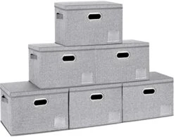 GhvyenntteS Large Storage Bins With Lids (3-Pack) Large Closet Storage Bins With Lid And 3 PU Handles, Foldable Fabric Storage Boxes With Label Window For Home Bedroom Office (Black, 15" X 11" X 9.7") 25 GhvyenntteS Large Storage Bins With Lids (3-Pack) Large Closet Storage Bins With Lid And 3 PU Handles, Foldable Fabric Storage Boxes With Label Window For Home Bedroom Office (Black, 15" X 11" X 9.7") -Songmics Furniture Shop 41nwACCK0mL. AC 1