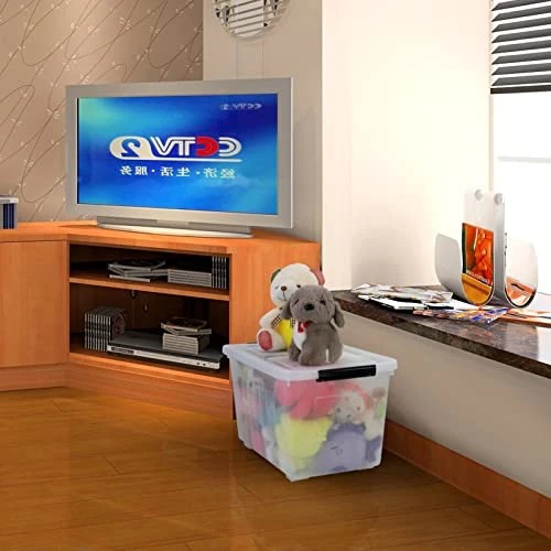 Easymanie 50 Quart Plastic Wheeled Storage Bin, 4 Packs, Plastic Latching Storage Box 5 Easymanie 50 Quart Plastic Wheeled Storage Bin, 4 Packs, Plastic Latching Storage Box - Image 5