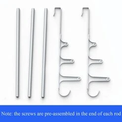 CANYAVE Over The Door Towel Rack, Triple Towel Storage Holder With Hooks, 19.68 Inches Towel Bar Hanger Towel Racks For Bathroom (Silver) -Songmics Furniture Shop 41nwYgN1SEL