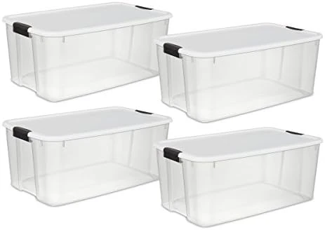 Sterilite 30 Quart Clear Plastic Stackable Storage Container Bin Box Tote With White Latching Lid Organizing Solution For Home & Classroom, 24 Pack 15 Sterilite 30 Quart Clear Plastic Stackable Storage Container Bin Box Tote With White Latching Lid Organizing Solution For Home & Classroom, 24 Pack - Image 15