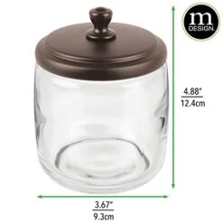 MDesign Small Apothecary Organizer Canister Jars - Glass Containers With Steel Lid For Bathroom, Organization Holder For Vanity, Counter, Hamill Collection - 2 Pack - Clear/Bronze 13 MDesign Small Apothecary Organizer Canister Jars - Glass Containers With Steel Lid For Bathroom, Organization Holder For Vanity, Counter, Hamill Collection - 2 Pack - Clear/Bronze -Songmics Furniture Shop 41o8vhWXPML