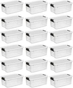 Sterilite 30 Quart Clear Plastic Stackable Storage Container Bin Box Tote With White Latching Lid Organizing Solution For Home & Classroom, 24 Pack 22 Sterilite 30 Quart Clear Plastic Stackable Storage Container Bin Box Tote With White Latching Lid Organizing Solution For Home & Classroom, 24 Pack -Songmics Furniture Shop 41oJFBzUESL. AC