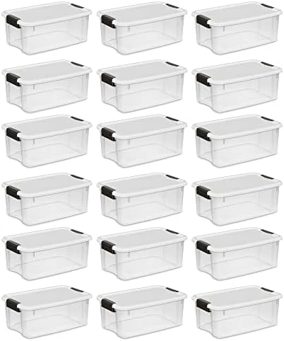 Sterilite 30 Quart Clear Plastic Stackable Storage Container Bin Box Tote With White Latching Lid Organizing Solution For Home & Classroom, 24 Pack 8 Sterilite 30 Quart Clear Plastic Stackable Storage Container Bin Box Tote With White Latching Lid Organizing Solution For Home & Classroom, 24 Pack - Image 8