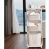 Rolling Laundry Basket Tower Large Laundry Basket With Wheels, Laundry Room Organization Multifunction Storage Basket Plastic (17 X 13 X 43 Inch)