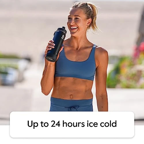 Takeya Actives Insulated Stainless Steel Water Bottle With Spout Lid, 32 Ounce, Midnight Blue 6 Takeya Actives Insulated Stainless Steel Water Bottle With Spout Lid, 32 Ounce, Midnight Blue - Image 6