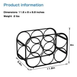 Buruis 6 Bottle Countertop Wine Rack - Wine Holder For Red White Wine Storage - Freestanding Metal Wine Rack - Modern Tabletop Bottle Holder - Black -Songmics Furniture Shop 41oS6N4j4FL