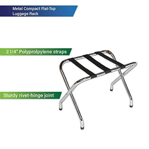 Compact Flat-Top Foldable Metal Luggage Rack - Versatile, Stylish, And Durable 2 Compact Flat-Top Foldable Metal Luggage Rack - Versatile, Stylish, And Durable - Image 2
