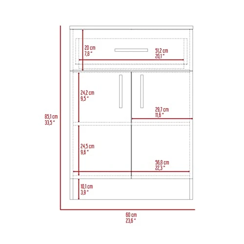 NewCosmos Wilmington 1-Drawer Rectangle Pantry Cabinet White And Light Oak 2 NewCosmos Wilmington 1-Drawer Rectangle Pantry Cabinet White And Light Oak - Image 2