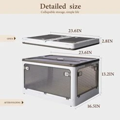 SummerRay Folding Storage Bins With Wheels Stackable Plastic Closet White 18Gal 2pcs 18 SummerRay Folding Storage Bins With Wheels Stackable Plastic Closet White 18Gal 2pcs -Songmics Furniture Shop 41oeZybRxXL