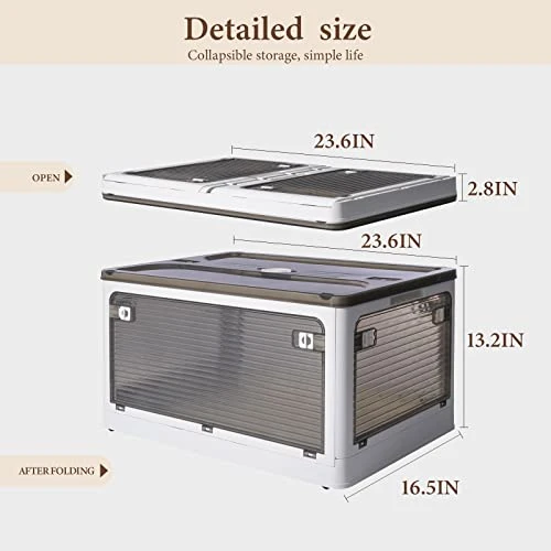 SummerRay Folding Storage Bins With Wheels Stackable Plastic Closet White 18Gal 2pcs 4 SummerRay Folding Storage Bins With Wheels Stackable Plastic Closet White 18Gal 2pcs - Image 4