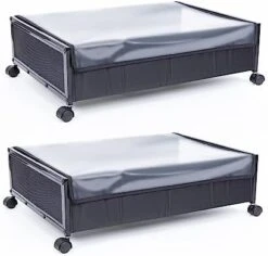 Upgrade Under Bed Storage, Stable Under Bed Storage Containers With Wheels, Heavy Duty Under Bed Shoe Storage ,Large Capacity Metal Under Bed Storage Containers For Bedroom Clothes Shoes Blankets (1) -Songmics Furniture Shop 41oea8VYTXL. AC