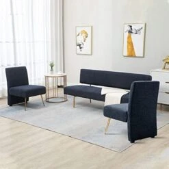 MOJAY 1 Loveseat Sofa And 2 Accent Chairs Set Couches For Living Room Furniture Set With Golden Legs For Bedroom -Songmics Furniture Shop 41okYJNgK0L. AC 1