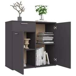 BDBHAVB Storage Cabinet, Dining Sideboard, Sideboard, Easy To Clean Suitable For Kitchen, Dining Room, Living Room Gray 31.5"x14.2"x29.5" Engineered Wood -Songmics Furniture Shop 41ourdNsGWL