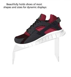 12 Pack Acrylic Shoe Display Stand Clear Premium Lucite Fits Sneakers 4 Inch Wide Slanted 9 Inch Deep Footwear Showcase Riser With Heel Stop For Retail Shops And Clothing Stores By Marketing Holders -Songmics Furniture Shop 41ovVcck2gL