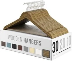 Wooden Hangers For Clothes - Heavy Duty Non-Slip Pants Bar & 360 Swivel Hook |Ganchos De Ropa | Great For Suits, Coats, Clothing [20-Pack - Cherry] -Songmics Furniture Shop 41owlIz9rDL. AC