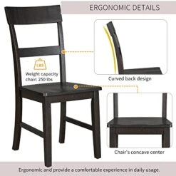 CITYLIGHT 7 Piece Dining Table Set Extendable Table With 18” Leaf And 6 Chairs, Wood Rectangular Dining Room Set, Retro Industrial Style Kitchen Dining Table Set For 6~8 People (Espresso) 17 CITYLIGHT 7 Piece Dining Table Set Extendable Table With 18” Leaf And 6 Chairs, Wood Rectangular Dining Room Set, Retro Industrial Style Kitchen Dining Table Set For 6~8 People (Espresso) -Songmics Furniture Shop 41p0nv6YmuL
