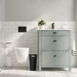 MIEDEON Plastic Small Trash Can Wastebasket With Handles, 3 Gallon Garbage Container Bin For Bathroom, Kitchen, Laundry Room, Home Office, Dorms (Black, 3 Gallons) -Songmics Furniture Shop 41p8TlN2CSL