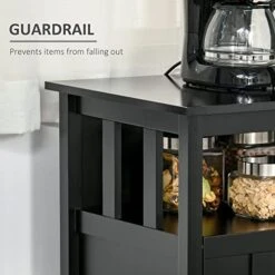 HOMCOM Sideboard Buffet Cabinet, Kitchen Cabinet, Coffee Bar Cabinet With 2 Doors And Adjustable Shelves For Entryway Living Room, Black -Songmics Furniture Shop 41p8frq3oTL