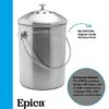 EPICA Countertop Compost Bin Kitchen | 1.3 Gallon | Odorless Composting Bin With Carbon Filters | Indoor Compost Bin With Lid | Stainless Steel Kitchen Composter For Food Scraps & Waste Recycling