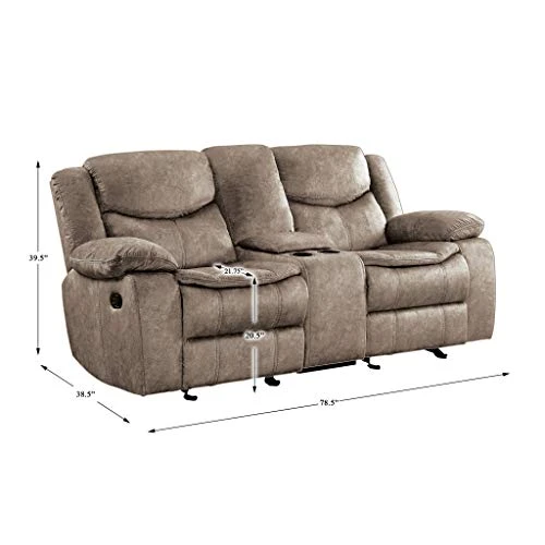 Homelegance 79" Manual Reclining Loveseat, Brown 3 Homelegance 79" Manual Reclining Loveseat, Brown - Image 3