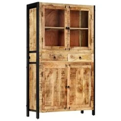 SCARSON Highboard 39.4"x15.7"x68.9" Solid Mango Wood