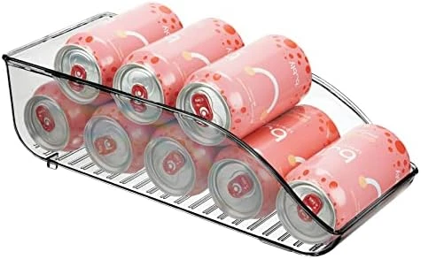 MDesign Small Plastic Water Bottle Stackable Storage Organization Bin With Open Front For Kitchen Refrigerator, Freezer, Pantry, Holds 12 Bottled Drinks/Beverages, Ligne Collection, Clear 8 MDesign Small Plastic Water Bottle Stackable Storage Organization Bin With Open Front For Kitchen Refrigerator, Freezer, Pantry, Holds 12 Bottled Drinks/Beverages, Ligne Collection, Clear - Image 8