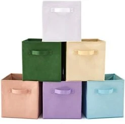 EZOWare Set Of 6 Foldable Fabric Basket Bin Collapsible Storage Cube For Nursery, Toys Organizer, Shelf Cabinet (Purple) 20 EZOWare Set Of 6 Foldable Fabric Basket Bin Collapsible Storage Cube For Nursery, Toys Organizer, Shelf Cabinet (Purple) -Songmics Furniture Shop 41pKxPy67gL. AC