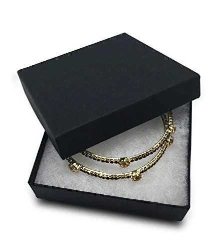 The Display Guys – Cardboard Jewelry Boxes With Cotton – 100 Pack – Matte Black – #33 (3 1/2" X 3 1/2" X 1") 1 The Display Guys – Cardboard Jewelry Boxes With Cotton – 100 Pack – Matte Black – #33 (3 1/2" X 3 1/2" X 1")