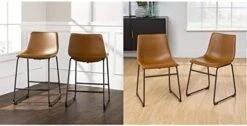 Walker Edison Douglas Urban Industrial Faux Leather Armless Dining Chairs, Set Of 2, Whiskey Brown -Songmics Furniture Shop 41pSfgoYxeL. AC