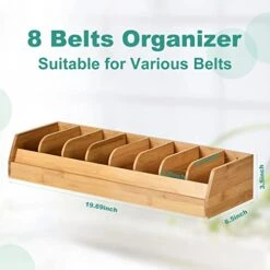 Wisehero Bamboo Belt Organizer Box, 8 Compartments Belt Display Rack, Belt Organizer For Closet, Drawer And Wall, Belt Storage Holder For Men Women 11 Wisehero Bamboo Belt Organizer Box, 8 Compartments Belt Display Rack, Belt Organizer For Closet, Drawer And Wall, Belt Storage Holder For Men Women -Songmics Furniture Shop 41pWtRB02NL