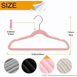 50+10 Pack Non-Slip Children's Clothes Hangers Velvet Hangers Space Saving Hangers 15~20LBS Heavy Duty Hangers 13.8" -Songmics Furniture Shop 41pfYU7EdtL