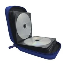 BEYLEG® 32 Disc CD DVD Blu-Ray Portable Wallet Storage Organizer Holder Case Bag Album Box (32-Capacity, Blue) -Songmics Furniture Shop 41pgcruRedL